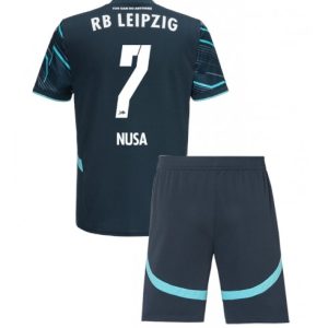 Billige RB Leipzig Drittes Trikot 2024-25 Grün Fußballtrikots Kinder Antonio Nusa 7