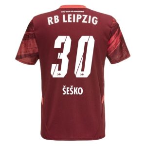 Kaufe Neue RB Leipzig Auswärts Trikotsatz 2024-25 Rot Fußballtrikot Benjamin Sesko 30