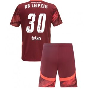 Kinder RB Leipzig Auswärts Trikotsatz 2024-25 Rot Fußballtrikots Benjamin Sesko 30