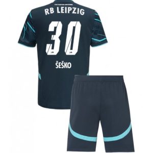 Kinder RB Leipzig Drittes Trikot 2024-25 Grün Fußballtrikots Benjamin Sesko 30