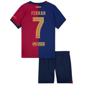 Kindertrikot FC Barcelona 2024-25 Heimtrikot Kurzarm + Kurze Hosen Ferran Torres 7